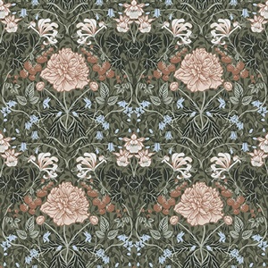 Celestine Green Floral Wallpaper