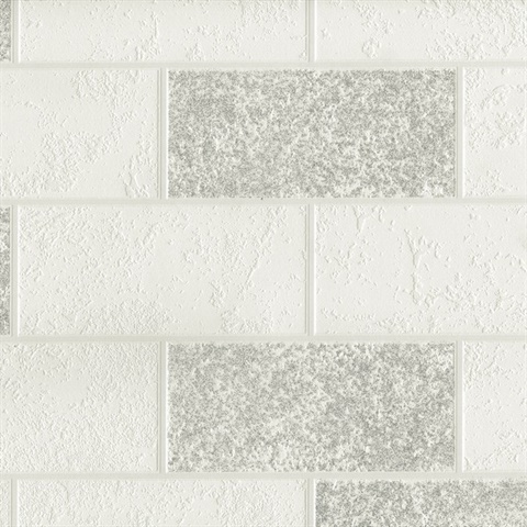 Ceramica White Subway Tile Wallpaper