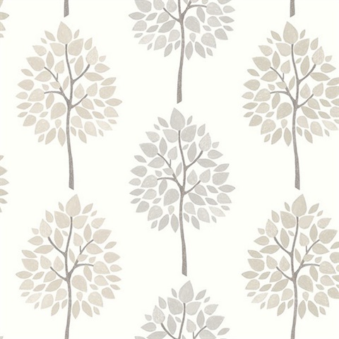 Ceres Grey Tree Wallpaper