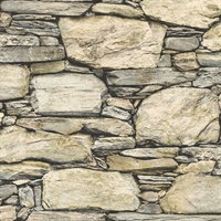 Cesar Beige Stone Wall Wallpaper