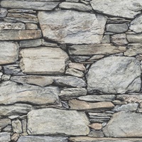 Cesar Grey Stone Wall Wallpaper