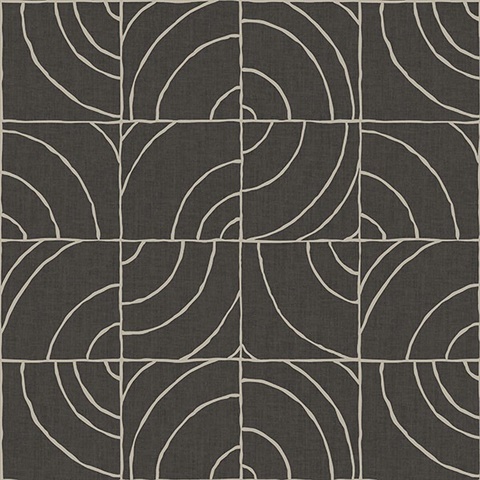 Charcoal Batik Blok Peel & Stick Wallpaper