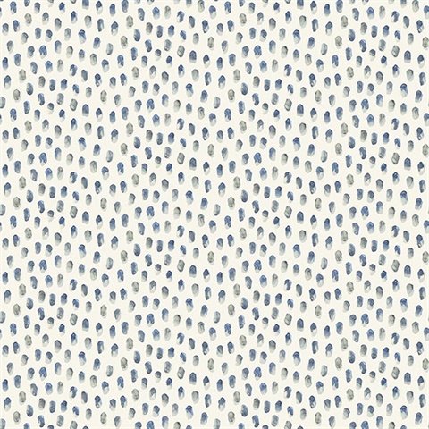Sand Drips Blue Painted Dots Wallpaper