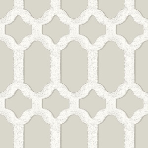 Chervil Light Grey Trellis Wallpaper