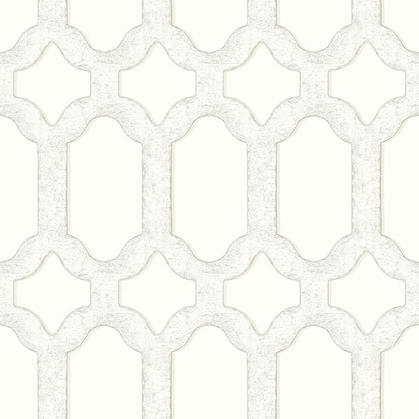 Chervil White Trellis Wallpaper