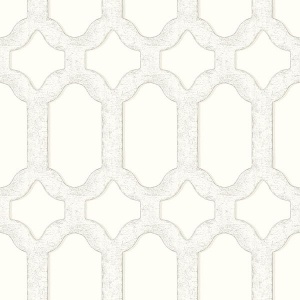 Chervil White Trellis Wallpaper