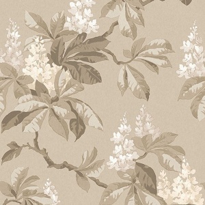 Chestnut Beige Floral Wallpaper