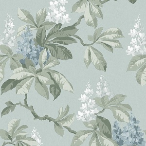 Chestnut Blue Floral Wallpaper
