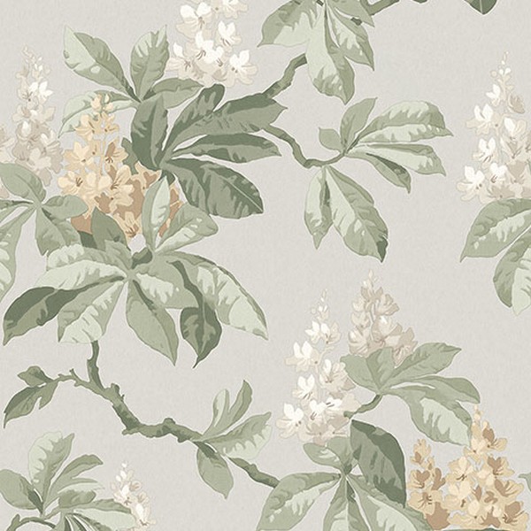 Chestnut Grey Floral Wallpaper
