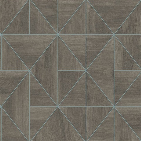 Cheverny Coffee Geometric Wood Wallpaper