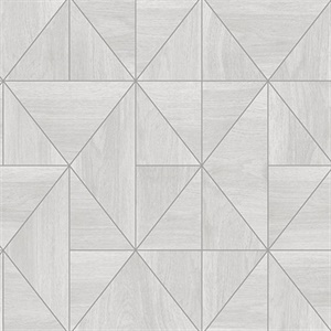 Cheverny Light Grey Geometric Wood Wallpaper