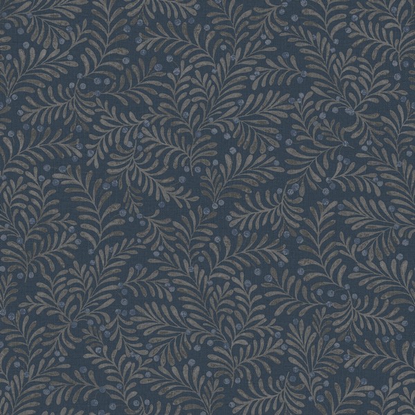Chrysantha Navy Berry Branches Wallpaper