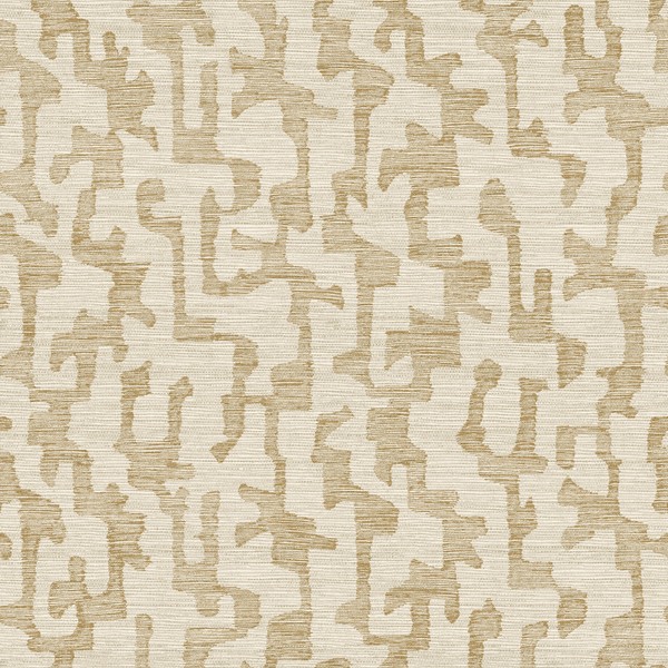 Cipher Chestnut Geometric Faux Grasscloth Wallpaper