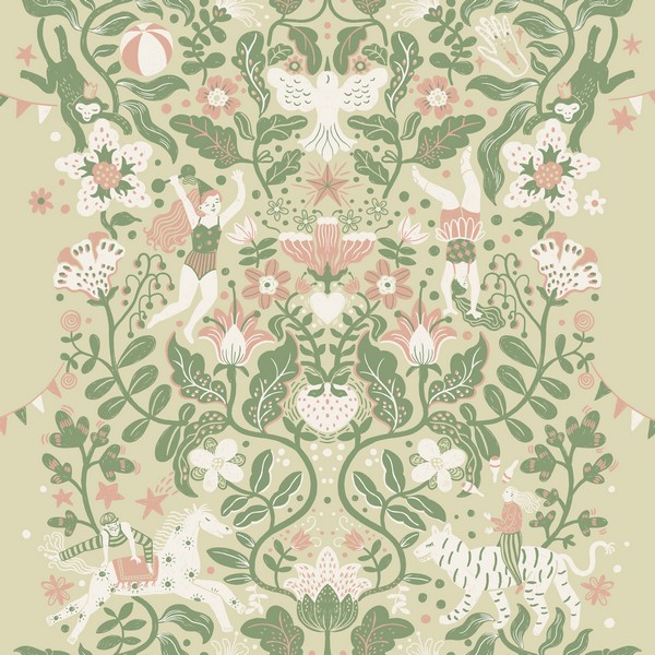 Cirkus Light Green Wallpaper