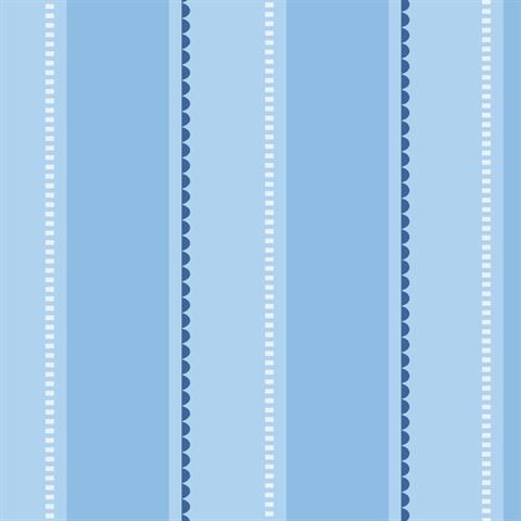 Gatsby Blue City Scape Stripe Wallpaper