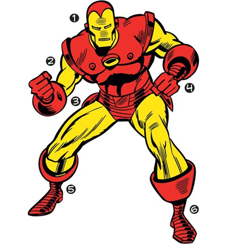 Classic Iron Man Comic Peel And Stick Giant Wall Decals