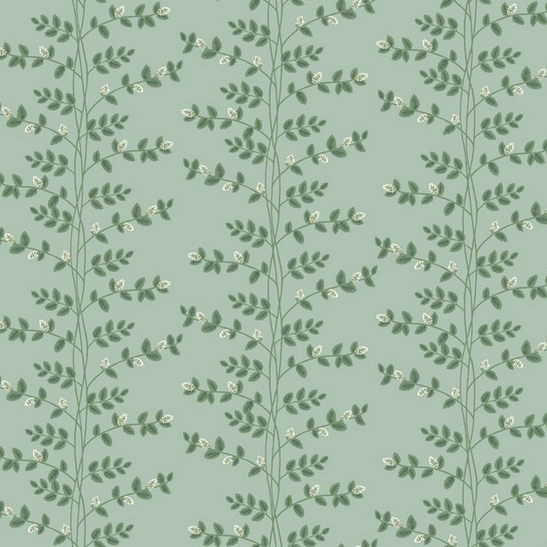 Climbing Vine Soft Teal Wallpaper