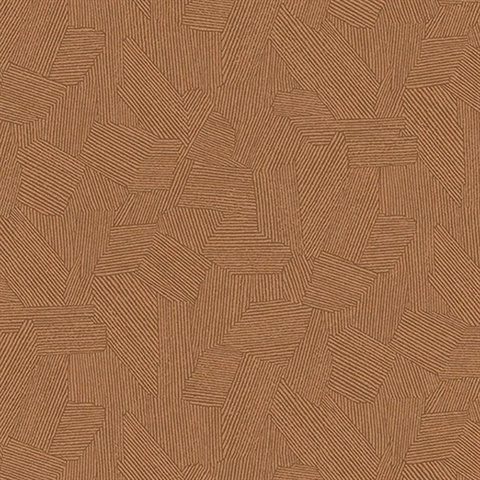 Clio Copper Lined Geometric Wallpaper