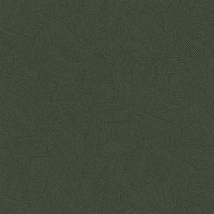 Clio Dark Green Lined Geometric Wallpaper