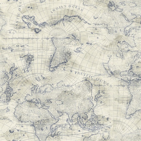 Coastal Map Peel and Stick Wallpaper