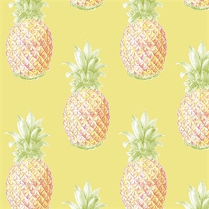 Copacabana Yellow Pineapple Wallpaper