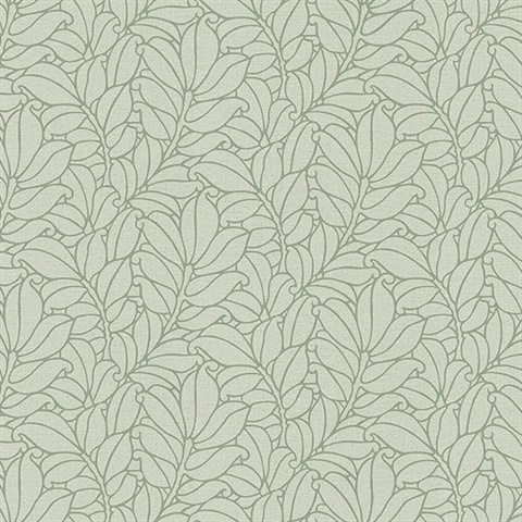 Coraline Green Leaf Wallpaper