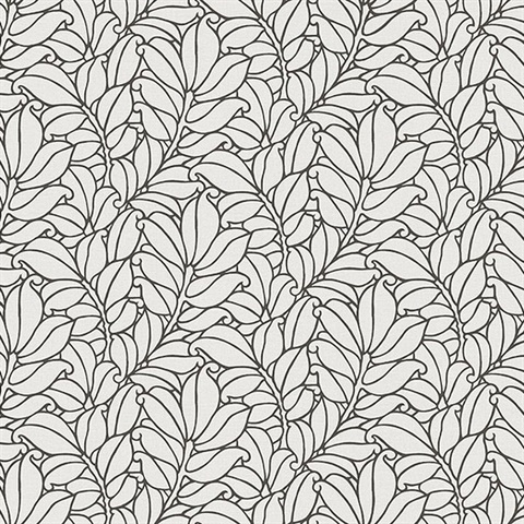 Coraline White Leaf Wallpaper