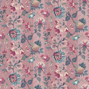 Cornelia Pink Floral Stripe Wallpaper