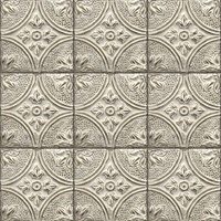 Cornelius Grey Tin Celing Tile Wallpaper