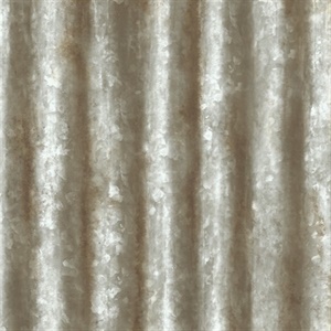 Corrugated Metal Grey Industrial Texture Wallpaper