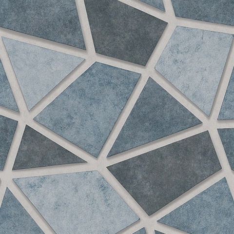 Coty Blue Mosaic Wallpaper