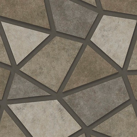 Coty Stone Geometric Patchwork Wallpaper