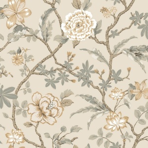 Courtyard Botanical Neutral Wallpaper