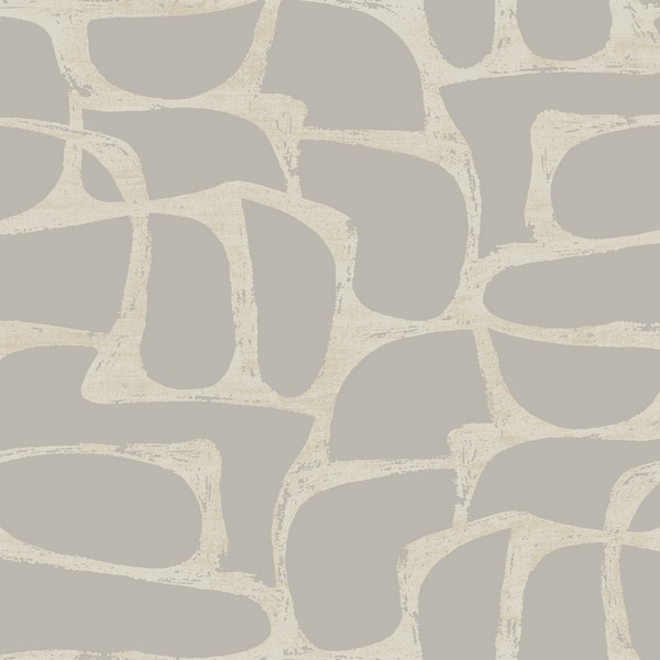 Craftsman Geometric Taupe Wallpaper