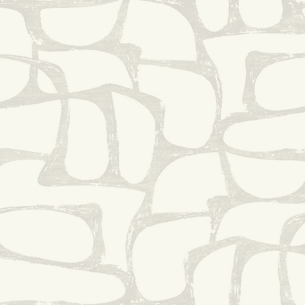 Craftsman Geometric White & Soft Grey Wallpaper