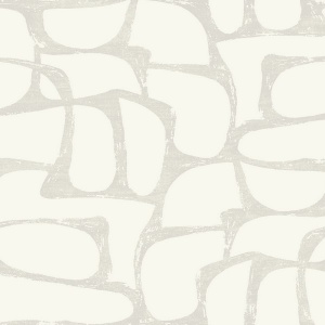Craftsman Geometric White & Soft Grey Wallpaper