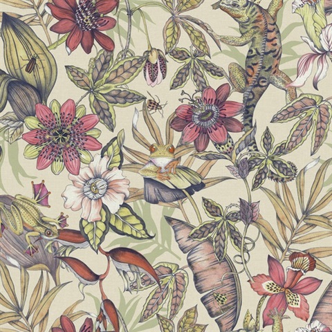 Cream Rainforest Wallpaper