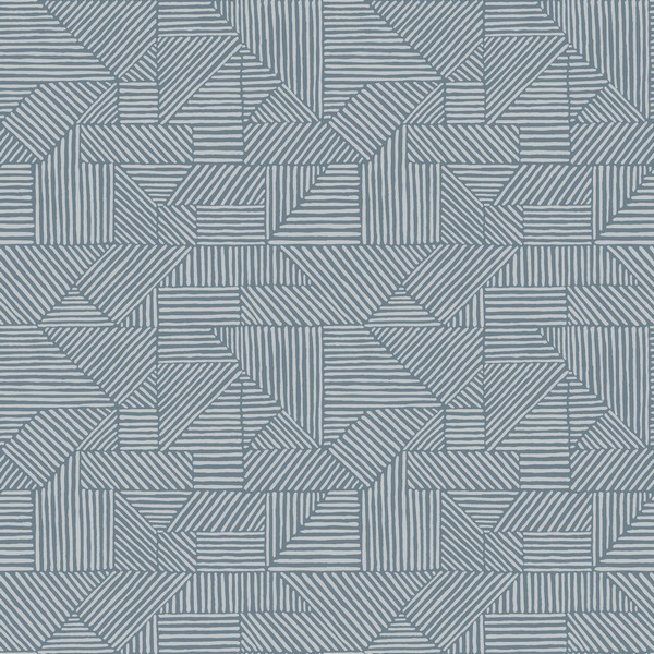 Crescendo Blue Block Geometric Wallpaper