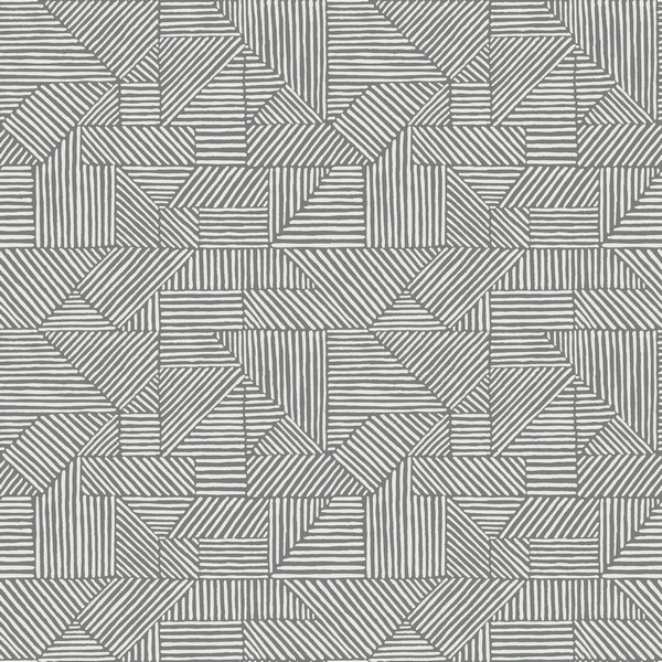 Crescendo Dark Grey Block Geometric Wallpaper