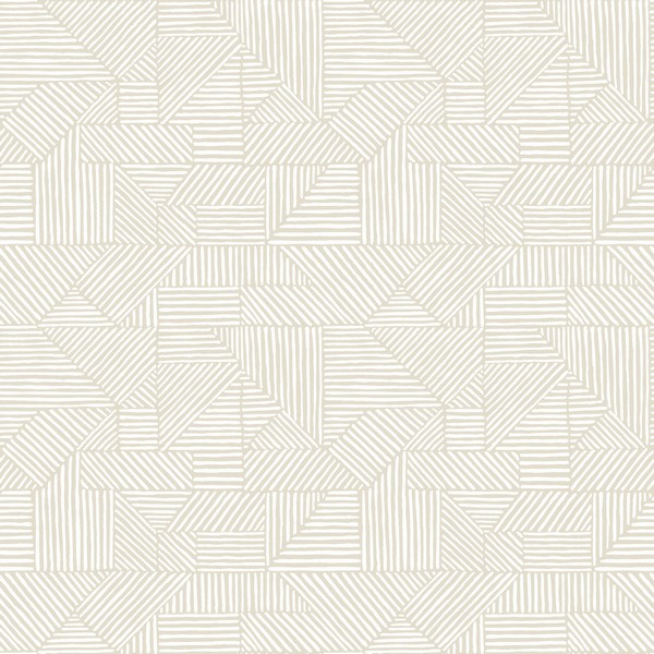 Crescendo Silver Block Geometric Wallpaper