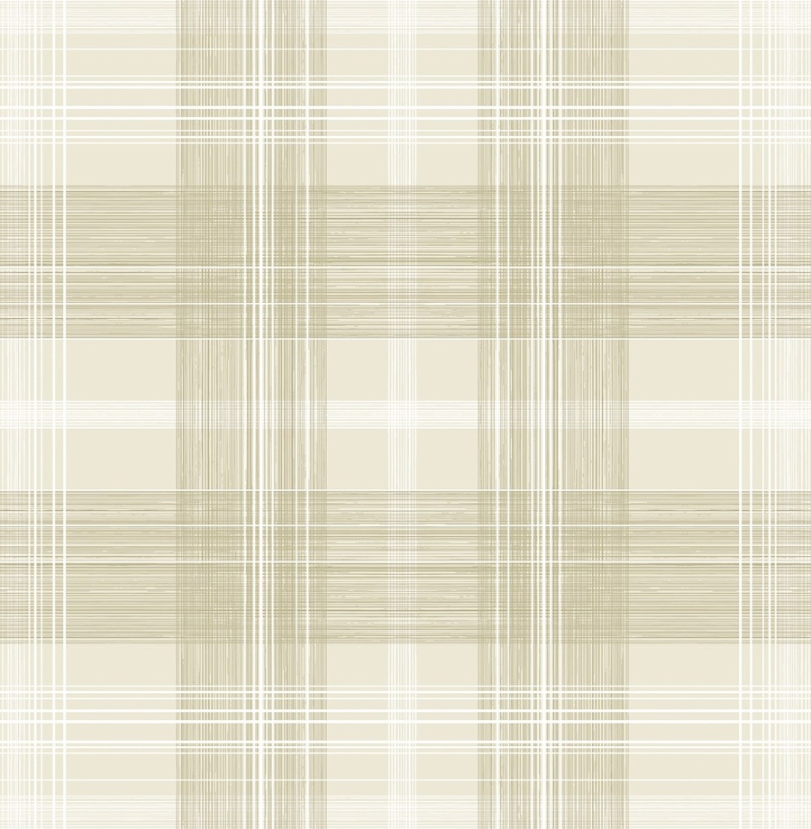 Crossroads Plaid Sand Dollar Peel & Stick Wallpaper