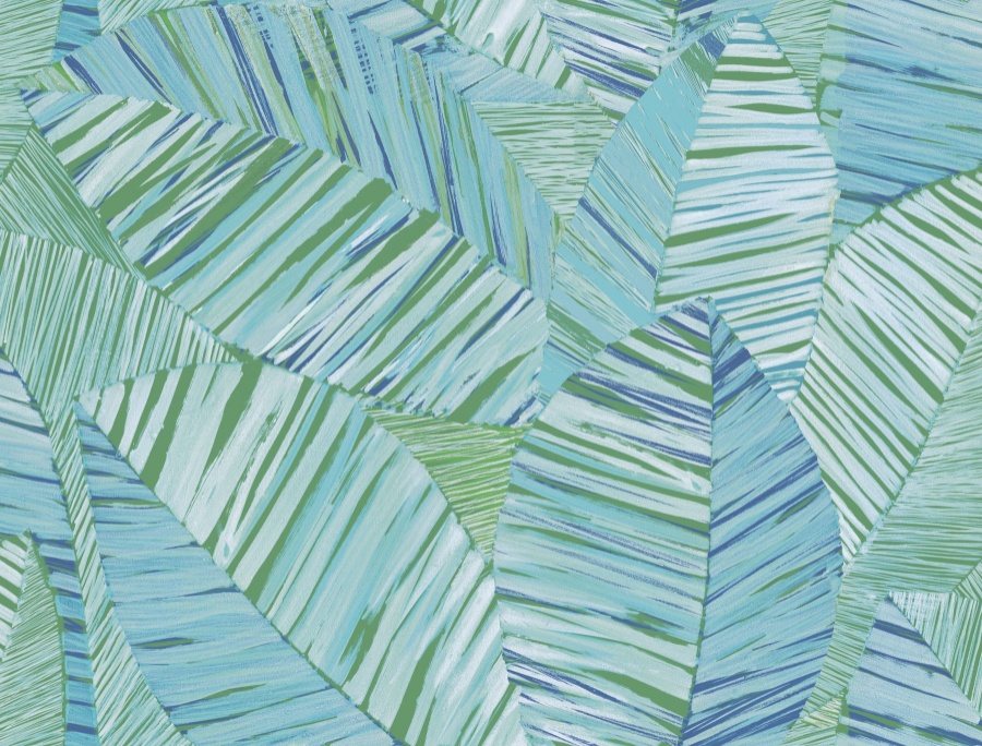 Crown Canopy Blue Palm Peel & Stick Wallpaper