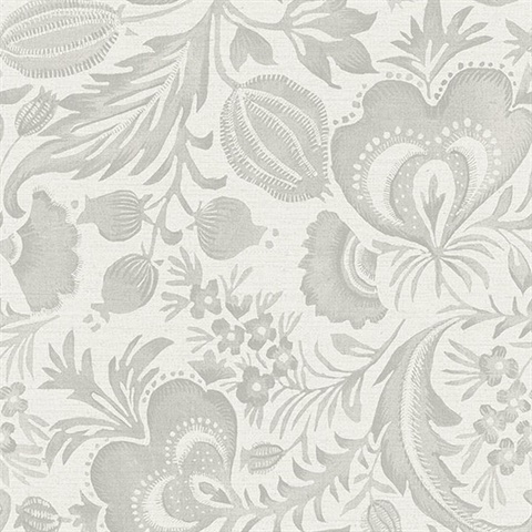 Culver Grey Jacobean Wallpaper by Scott Living