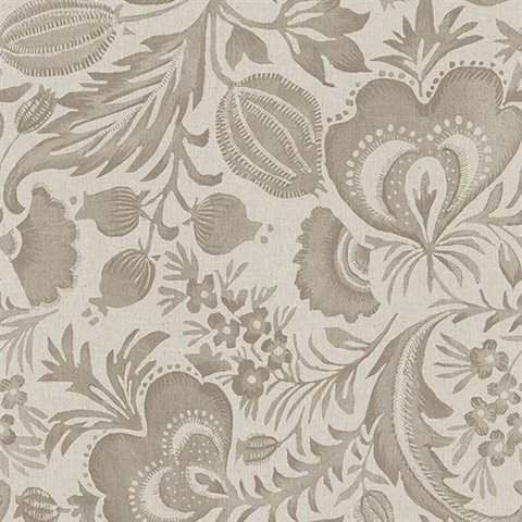 Culver Light Brown Jacobean Wallpaper by Scott Living