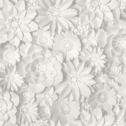 Dacre White Floral Wallpaper