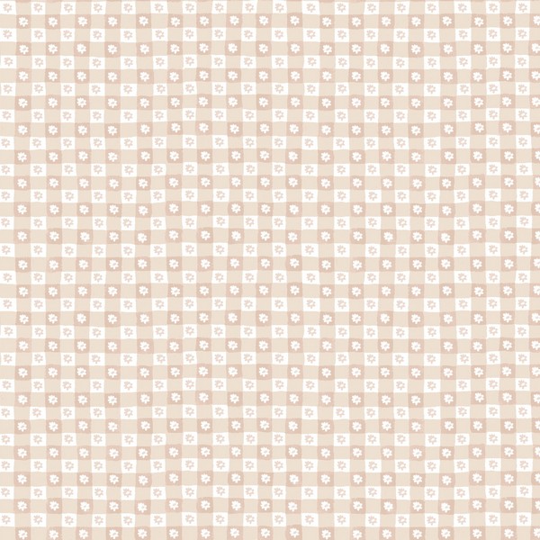 Daisy Gingham Blush Floral Check Premium Peel + Stick Wallpaper