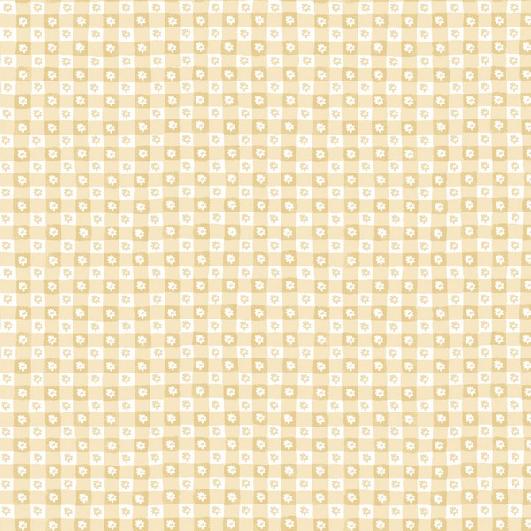 Daisy Gingham Yellow Floral Check Premium Peel + Stick Wallpaper