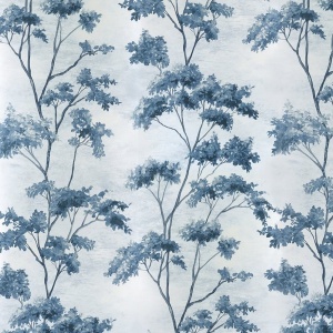 Dalton Blue and White on Pearl Wallpaper