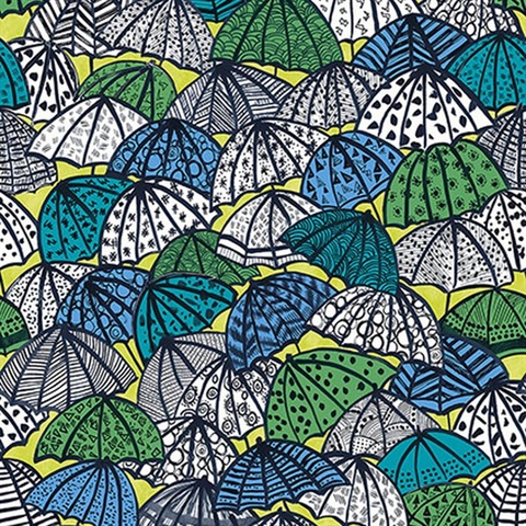 Dara Chartreuse Jolly Brollies Wallpaper