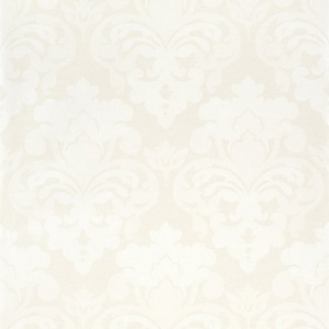 Darcey Damask Pearl on Off White Wallpaper